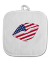 American Flag Lipstick White Fabric Pot Holder Hot Pad by TooLoud-Pot Holder-TooLoud-White-Davson Sales