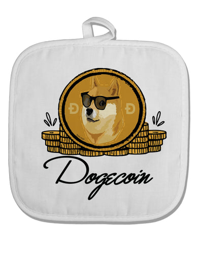 TooLoud Doge Coins White Fabric Pot Holder Hot Pad-PotHolders-TooLoud-Davson Sales