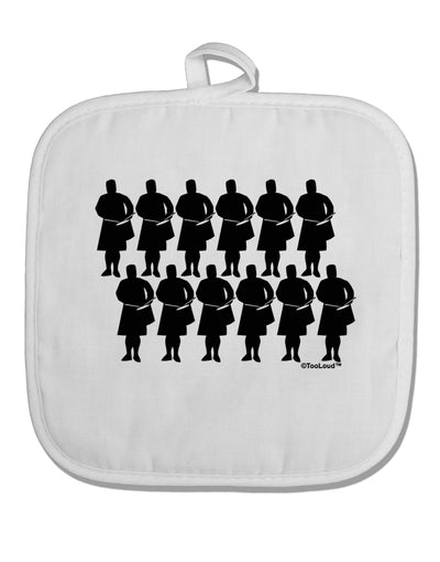 TooLoud Twelve Drummers Drumming White Fabric Pot Holder Hot Pad-Pot Holder-TooLoud-White-Davson Sales