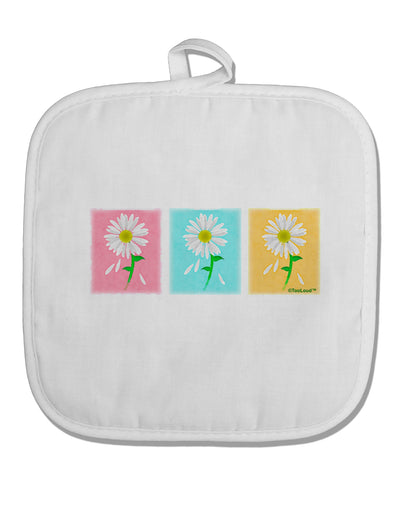 Pretty Daisies Watercolor White Fabric Pot Holder Hot Pad-Pot Holder-TooLoud-Davson Sales