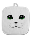 Green-Eyed Cute Cat Face White Fabric Pot Holder Hot Pad-Pot Holder-TooLoud-White-Davson Sales