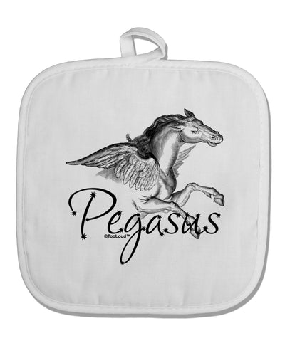 Pegasus Illustration White Fabric Pot Holder Hot Pad-Pot Holder-TooLoud-White-Davson Sales