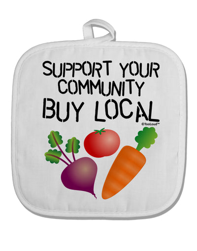 Support Your Community - Buy Local White Fabric Pot Holder Hot Pad-Pot Holder-TooLoud-White-Davson Sales