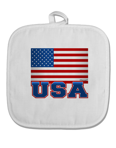 USA Flag White Fabric Pot Holder Hot Pad-Pot Holder-TooLoud-White-Davson Sales