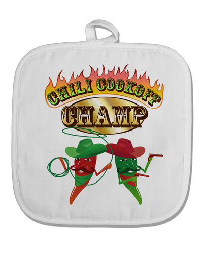 Cowboy Chili Cookoff Champ White Fabric Pot Holder Hot Pad-Pot Holder-TooLoud-White-Davson Sales