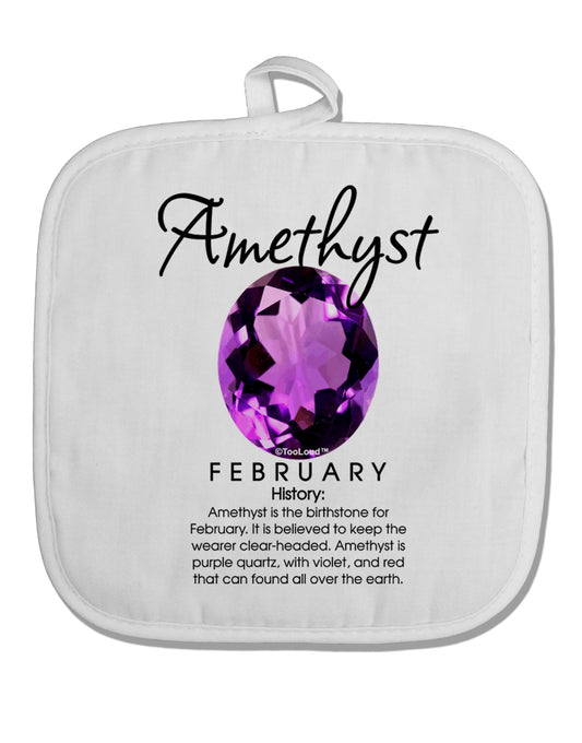 Birthstone Amethyst White Fabric Pot Holder Hot Pad by TooLoud-Pot Holder-TooLoud-White-Davson Sales