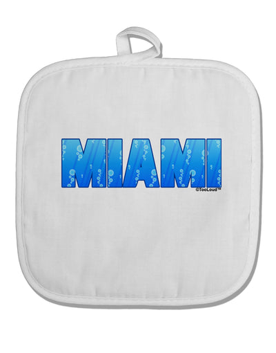 Miami Ocean Bubbles White Fabric Pot Holder Hot Pad by TooLoud-Pot Holder-TooLoud-White-Davson Sales