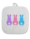 Three Easter Bunnies - Pastels White Fabric Pot Holder Hot Pad by TooLoud-Pot Holder-TooLoud-White-Davson Sales