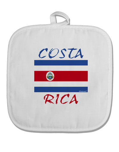 Costa Rica Flag White Fabric Pot Holder Hot Pad-Pot Holder-TooLoud-White-Davson Sales