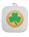 Shamrock Button Vector Design White Fabric Pot Holder Hot Pad by TooLoud-Pot Holder-TooLoud-White-Davson Sales