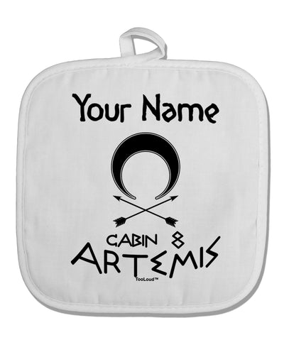 Personalized Cabin 8 Artemis White Fabric Pot Holder Hot Pad by TooLoud-Pot Holder-TooLoud-White-Davson Sales