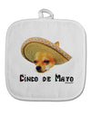 Chihuahua Dog with Sombrero - Cinco de Mayo White Fabric Pot Holder Hot Pad by TooLoud-Pot Holder-TooLoud-White-Davson Sales