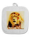 Lion Watercolor 4 Text White Fabric Pot Holder Hot Pad-Pot Holder-TooLoud-White-Davson Sales