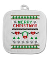 Merry Christmas Ugly Christmas Sweater White Fabric Pot Holder Hot Pad-Pot Holder-TooLoud-White-Davson Sales