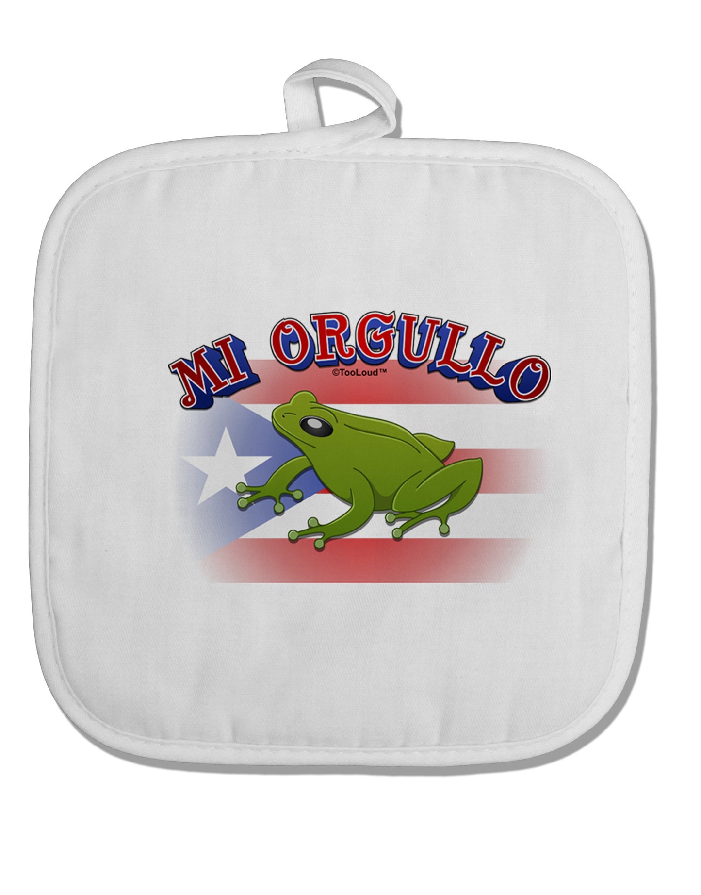 Mi Orgullo Coqui White Fabric Pot Holder Hot Pad-Pot Holder-TooLoud-White-Davson Sales