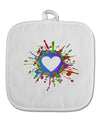 Heart Paint Splatter White Fabric Pot Holder Hot Pad-Pot Holder-TooLoud-White-Davson Sales