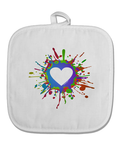 Heart Paint Splatter White Fabric Pot Holder Hot Pad-Pot Holder-TooLoud-White-Davson Sales