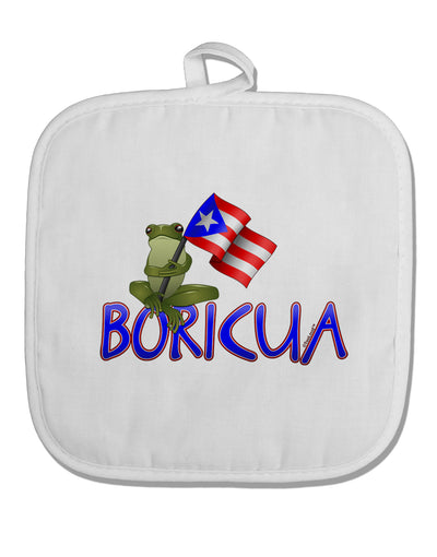 Coqui Boricua White Fabric Pot Holder Hot Pad-Pot Holder-TooLoud-White-Davson Sales