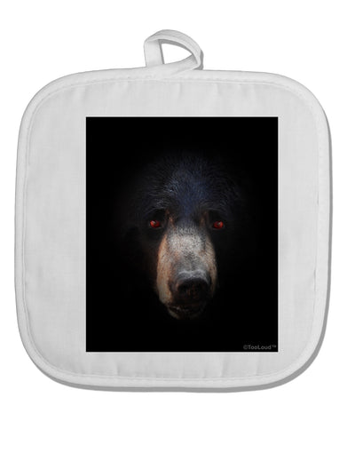 Scary Black Bear White Fabric Pot Holder Hot Pad-Pot Holder-TooLoud-White-Davson Sales