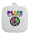 PLUR Rainbow White Fabric Pot Holder Hot Pad-Pot Holder-TooLoud-White-Davson Sales