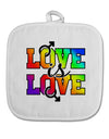 Love Is Love Gay Pride White Fabric Pot Holder Hot Pad-Pot Holder-TooLoud-White-Davson Sales