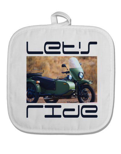 Lets Ride Sidecar Motorcycle White Fabric Pot Holder Hot Pad-Pot Holder-TooLoud-White-Davson Sales