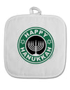 Happy Hanukkah Latte Logo White Fabric Pot Holder Hot Pad-Pot Holder-TooLoud-White-Davson Sales