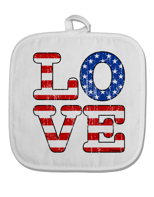 American Love Design - Distressed White Fabric Pot Holder Hot Pad by TooLoud-Pot Holder-TooLoud-White-Davson Sales