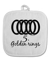 Five Golden Rings Text White Fabric Pot Holder Hot Pad-Pot Holder-TooLoud-White-Davson Sales