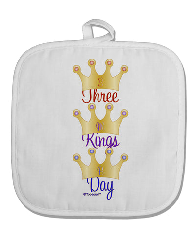 Three Kings Day - C M B Crowns White Fabric Pot Holder Hot Pad by TooLoud-Pot Holder-TooLoud-White-Davson Sales