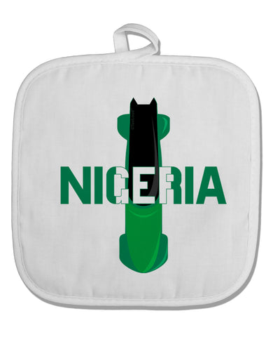 Nigeria Bobsled White Fabric Pot Holder Hot Pad by TooLoud-Pot Holder-TooLoud-White-Davson Sales