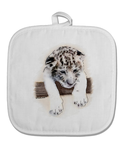 Leopard Cub White Fabric Pot Holder Hot Pad-Pot Holder-TooLoud-White-Davson Sales