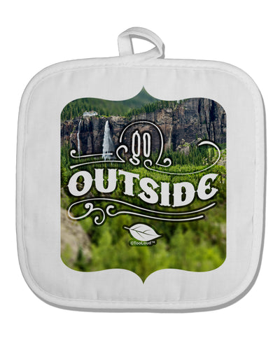 Go Outside - Beautiful Cliffs White Fabric Pot Holder Hot Pad by TooLoud-TooLoud-White-Davson Sales