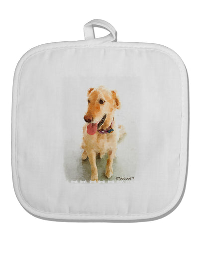 Golden Retriever Watercolor White Fabric Pot Holder Hot Pad-Pot Holder-TooLoud-White-Davson Sales