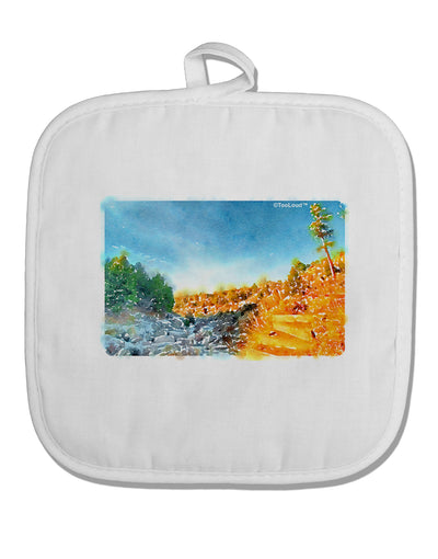 Castlewood Canyon Watercolor White Fabric Pot Holder Hot Pad-Pot Holder-TooLoud-White-Davson Sales