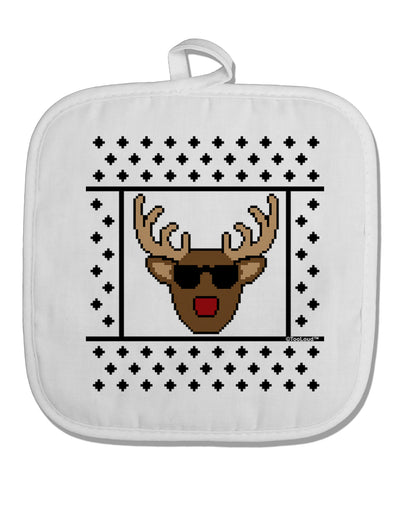 Cool Rudolph Sweater White Fabric Pot Holder Hot Pad-Pot Holder-TooLoud-White-Davson Sales