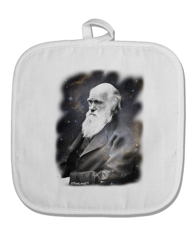 Charles Darwin In Space White Fabric Pot Holder Hot Pad by TooLoud-Pot Holder-TooLoud-White-Davson Sales