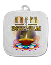 Happy Deepavali - Rangoli and Diya White Fabric Pot Holder Hot Pad by TooLoud-TooLoud-White-Davson Sales