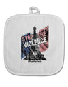 Distressed Paris Stop The Violence White Fabric Pot Holder Hot Pad-Pot Holder-TooLoud-White-Davson Sales