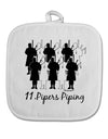 Eleven Pipers Piping Text White Fabric Pot Holder Hot Pad-Pot Holder-TooLoud-White-Davson Sales