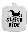 Sleigh Ride BnW White Fabric Pot Holder Hot Pad-Pot Holder-TooLoud-White-Davson Sales