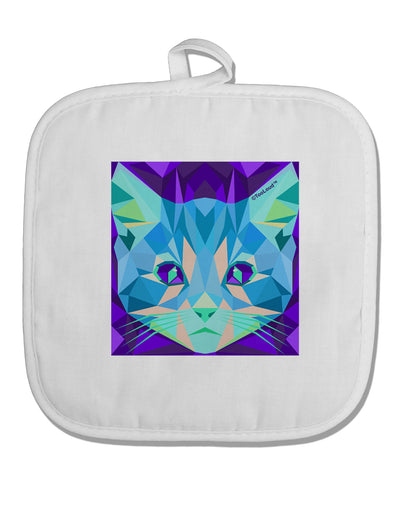 Geometric Kitty Inverted White Fabric Pot Holder Hot Pad-Pot Holder-TooLoud-White-Davson Sales