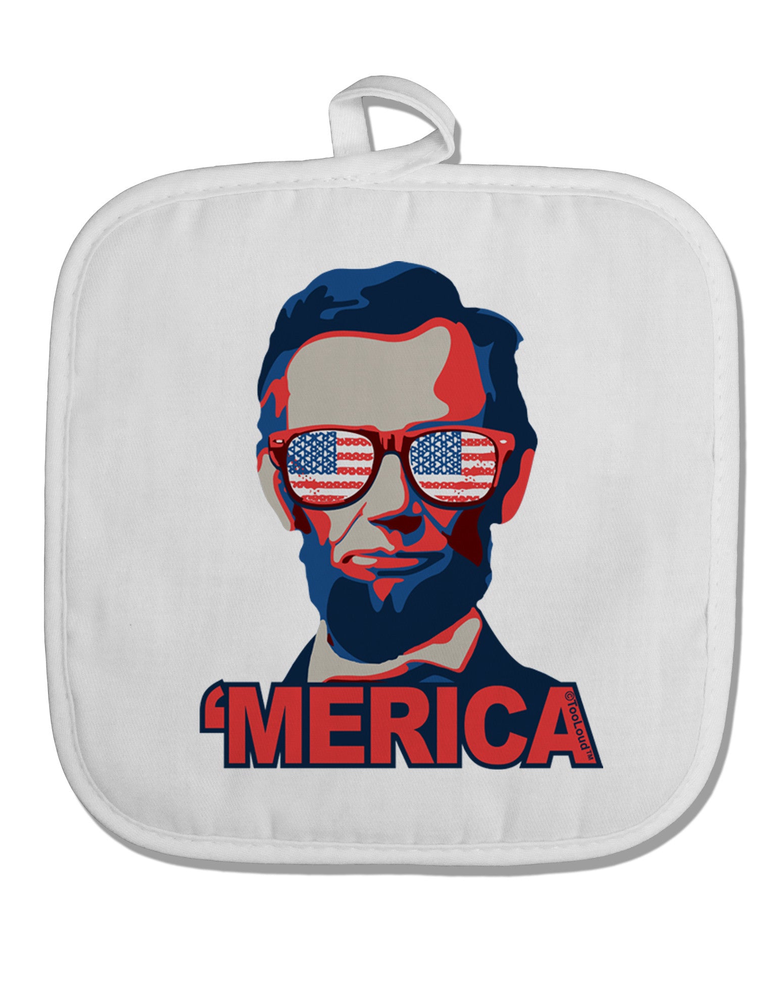 Lincoln Merica White Fabric Pot Holder Hot Pad-Pot Holder-TooLoud-White-Davson Sales