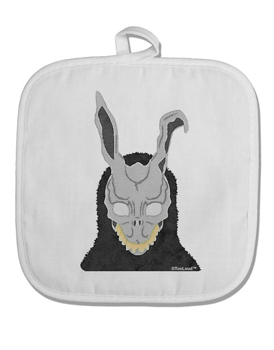 Scary Buny Face Watercolor White Fabric Pot Holder Hot Pad-Pot Holder-TooLoud-White-Davson Sales