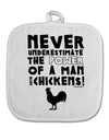 A Man With Chickens White Fabric Pot Holder Hot Pad by TooLoud-Pot Holder-TooLoud-White-Davson Sales