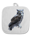 Great Horned Owl Photo White Fabric Pot Holder Hot Pad-Pot Holder-TooLoud-White-Davson Sales