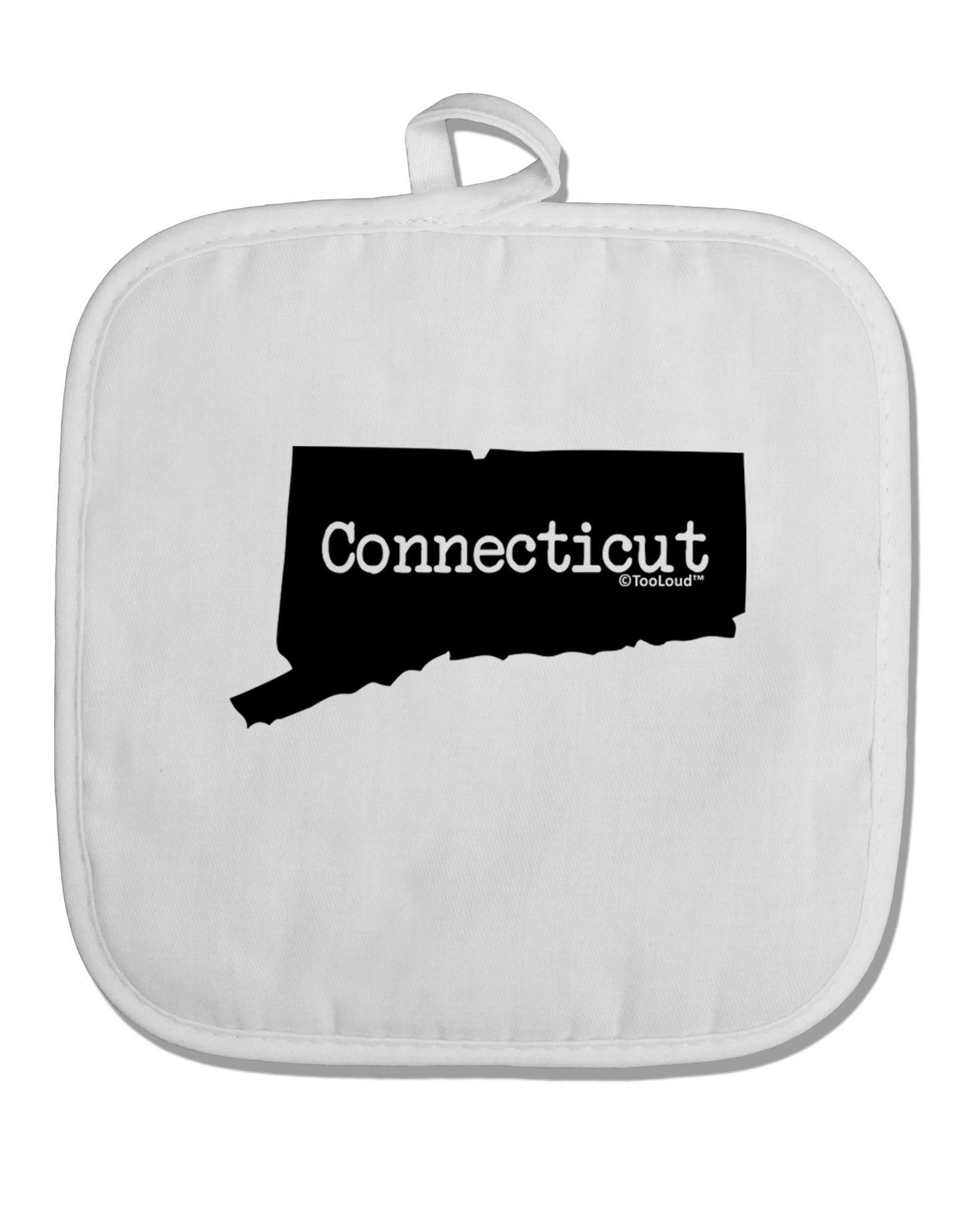 Connecticut - United States Shape White Fabric Pot Holder Hot Pad-Pot Holder-TooLoud-White-Davson Sales