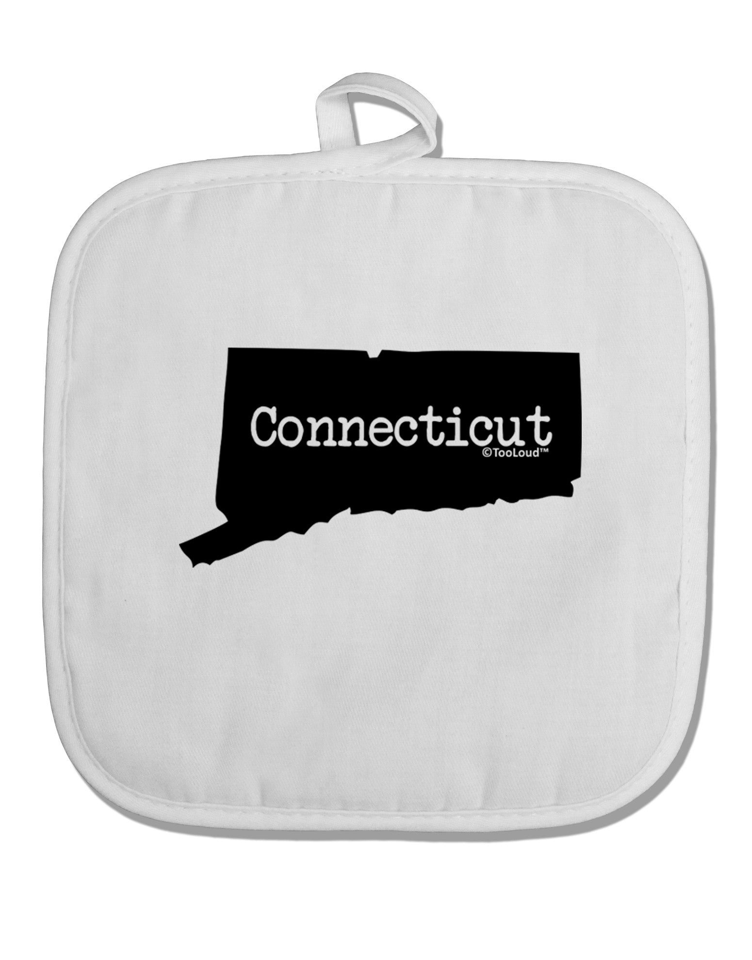Connecticut - United States Shape White Fabric Pot Holder Hot Pad-Pot Holder-TooLoud-White-Davson Sales