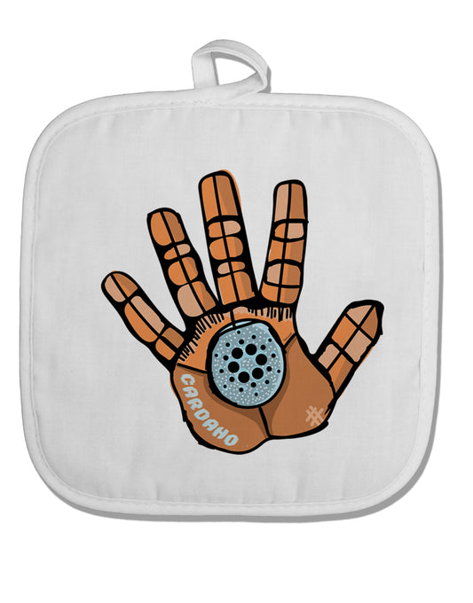 TooLoud Cardano Hero Hand White Fabric Pot Holder Hot Pad-PotHolders-TooLoud-Davson Sales