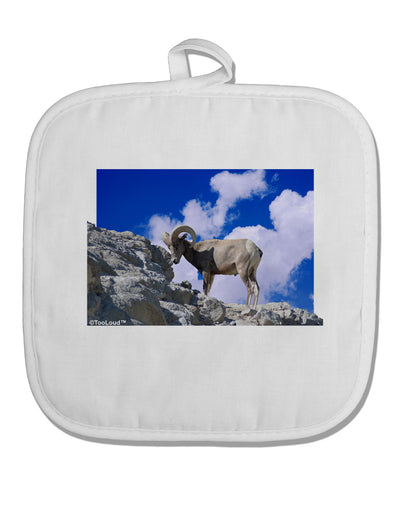 Bighorn Ram White Fabric Pot Holder Hot Pad-Pot Holder-TooLoud-White-Davson Sales